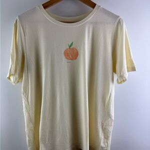 OAK + FORT Peachy Graphic Tee Cream Cotton Modal Blend Size M